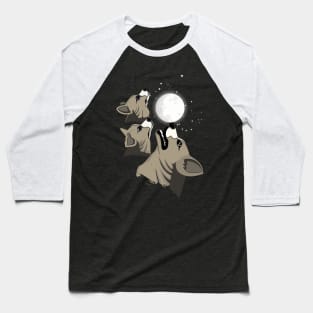 'Three Corgi Moon Wolf Parody' Adorable Corgis Dog Baseball T-Shirt